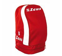 Zeus Zaino ULYSSE Borsa A Spalla Calcio Calcetto Basket Piscina Tennis Sport 33 X 30 X 52 cm (Rosso-Bianco)