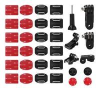 Zeuwets 36pz Attacchi Gopro,Supporto Attacchi Adesivo Curvo e Piatto,3 M Supporti Gopro Casco Adesivo Accessori,Attacchi Adesivi Gopro Compatibile con GoPro Hero Session 45678 Max Session 3+/3/2/1