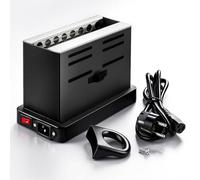 Zevmi Set di accendini elettrici per narghilè, 800 Watt, carbone per narghilè, in acciaio inox e plastica, con manico per fuoco bruciante