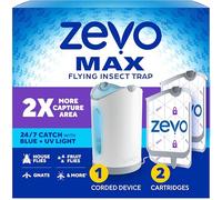 Zevo MAX Trappola per insetti volante, cattura mosche domestiche, mosche della frutta e moscerini (1 base plug-in + 2 cartucce)