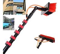 ZEXHBGFR Kit per la Pulizia di finestre Esterne, Spazzola per la Pulizia Solare, Sistema di Pulizia di finestre con Asta alimentata ad Acqua per Pannelli fotovoltaici e solari, tetti di Ver