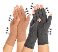Zexhoor 2 paia di guanti a compressione per artrite, per donne e uomini, sollievo dal dolore al tunnel carpale, senza dita, per scrivere e lavorare quotidianamente, Chica