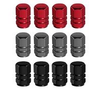 ZEXIJOW 12 Pezzi Cappucci stelo valvola pneumatici in alluminio,Cappucci valvole universali per pneumatici con guarnizione per Moto,Camion,Bici,Auto,Cappucci antipolvere in metallo per pneumatici auto