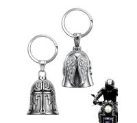 ZEXIJOW 2 PCS Portachiavi Guardian Bell,Portachiavi Portafortuna,Campanella Nero Oleoso,Campanello da Motociclista,Protezione Gremlin,Accessorio per Moto,Biciclette,Auto Elettriche