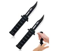 ZEXIJOW 2 Pezzi Pugnale Finto Retrattile, Coltello a Farfalla Karambit,Coltello Finto in Plastica per Scherzi,Ghostface Knife, Pugnale Giocattolo per Carnevale Feste e Bomboniere