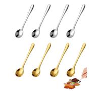 ZEXIJOW 8 Cucchiaini Piccoli in Acciaio Inox 7,5 cm, Cucchiaini da Caffè Espresso e Tè per Spezie, Sale, Miele e Dolcetti, Lavastoviglie, Set Multiuso(4 oro y 4 plata)