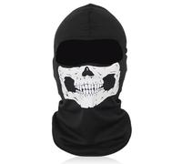 ZEXIJOW Maschera integrale di Halloween,Passamontagna a forma di teschio fantasma Call of Balaclava Duty Mask Black Full Face Bike Skateboard Ski Cosplay Costume Taglia unica,Nero,Taglia unica