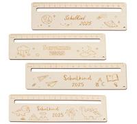 ZexJpr 4 righelli personalizzati per l'inizio della scuola, 18 x 6 cm, aiuto per la lettura dei bambini, 1 classe, righello personalizzato per l'inizio della scuola, ideale per l'inizio della scuola e
