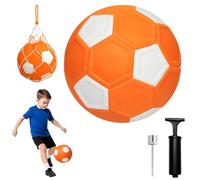 ZexJpr Set di 4 palline curve con pompa a palla, ago e rete, ideali per bambini dai 5 ai 15 anni, allenamento di calcio, giochi da spiaggia e attività sul cortile, esercizi indoor e regali