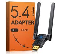 ZEXMTE Adattatore Bluetooth 5.4 USB per PC, trasmettitore e ricevitore Bluetooth Plug & Play, EDR e BLE, antenna ad alto guadagno, 180 m di distanza per PC Windows 11/10/8