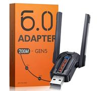 ZEXMTE Adattatore Bluetooth 6.0 per PC, ricevitore trasmettitore Bluetooth Plug & Play a doppia antenna, lungo raggio di 200 m, chip Realtek RTL616, EDR e BLE, senza driver per Windows 11/10/8, nero