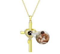 ZEXUPER Collana con proiezione di foto personalizzata, ciondolo con immagine personalizzata, regalo unico per donne, mamma, moglie, San Valentino, commemorazione, compleanno, festa della mamma, regalo
