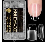 ZEYACHAN 450 Pezzi Tip In Gel Per Unghie Ballerina Corte, 15 Misure Unghie Finte Trasparenti, Semi Smerigliato, Nail Tips Corte, Soft Gel Nail Tips, Tip per Unghie Finte Per La Nail Art Fai-da-te