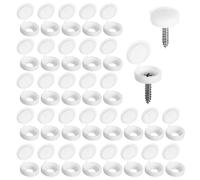 ZEYIYER 100 tappi di copertura per viti, coperchio per viti, colore bianco, tappi di copertura per viti pieghevoli, in plastica, copertura pieghevole del disco di sicurezza per coprire le teste delle