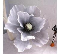 ZEYRU 40CM Gigante Testa di Fiore di Lino Artificiale Sfondo di Matrimonio Decor Arco Strada Piombo Centro Commerciale Vetrina Fiori Finti-Grigio-50CM