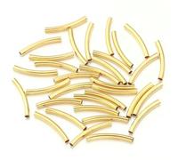 ZEYRU 50 pezzi/lotto perline distanziatrici in tubo curvo di rame connettori perline sciolte per gioielli fai da te creazione di braccialetti collana accessori-oro-30 mm foro 1,8 mm