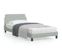 ZEYUAN Giroletto con Testiera Grigio Chiaro 100x200 cm in Velluto,Giroletto,Struttura Telaio Letto,Giroletto Singolo/Matrimoniale,Struttura Letto Moderno-373132