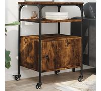 ZEYUAN Supporto Stampante 3 Livelli Rovere Fumo 50x40x76cm Multistrato,Supporti da Scrivania per Stampante,Supporto Stampante,Supporto per Stampante Moderno-842293