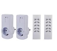 ZEYUN Presa con Telecomando(2 + 2), 3680 Watts, campo di rilevamento 30m, area interna con telecomando e blocco di sicurezza per bambini