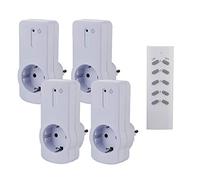 ZEYUN Presa con Telecomando(4 + 1), 3680 Watts, campo di rilevamento 30m, area interna con telecomando e blocco di sicurezza per bambini