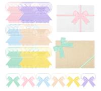 Zeyune 60 fiocchi elastici natalizi, 10 cm, assortiti, prefabbricati, morbidi elastici con nodi di nastro, per confezioni regalo di Natale, scatole per feste, decorazioni per feste, forniture per le