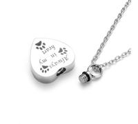 ZEZILE Acciaio inossidabile Sempre nel mio cuore Paw Print Urna Collana Cenere Titolare Cremazione GioielliRicordi