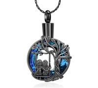 ZEZILE Albero della Vita Cremazione Gioielli Keepsake Cerchio di Cristallo Urna Collana per Ceneri per Donne Amici Memorial Ciondolo
