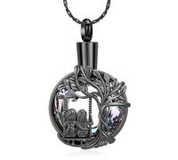ZEZILE Albero della Vita Cremazione Gioielli Keepsake Cerchio di Cristallo Urna Collana per Ceneri per Donne Amici Memorial Ciondolo
