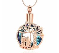 ZEZILE Albero della Vita Cremazione Gioielli Keepsake Cerchio di Cristallo Urna Collana per Ceneri per Donne Amici Memorial Ciondolo