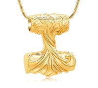 ZEZILE Albero della Vita Cremazione Gioielli Martello Urna Collane per Ceneri In Acciaio Inox Keepsake Memorial Cenere Pendente per Donne Uomini