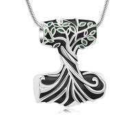 ZEZILE Albero della Vita Cremazione Gioielli Martello Urna Collane per Ceneri In Acciaio Inox Keepsake Memorial Cenere Pendente per Donne Uomini
