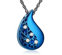 ZEZILE Albero della Vita Lacrima Urna Collana Cremazione Gioielli per Ceneri Ciondolo Commemorativo Funerale Ricordo Regalo per la Perdita dei Propri Cari