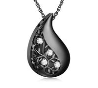 ZEZILE Albero della Vita Lacrima Urna Collana Cremazione Gioielli per Ceneri Ciondolo Commemorativo Funerale Ricordo Regalo per la Perdita dei Propri Cari
