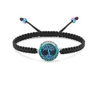 ZEZILE Albero della Vita Urna Bracciale per Ceneri Corda Regolabile Cremazione Gioielli In Acciaio Inox Keepsake Memorial Gioielli per Donne Uomini