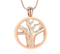 ZEZILE Albero della Vita Urna Collana per Ceneri Acciaio Inox Cremazione Gioielli per Le Donne Uomini Keepsake Memorial per I Gioielli