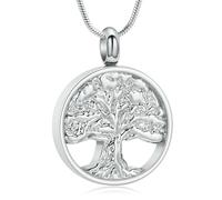 ZEZILE Albero della Vita Urna Collana per Ceneri Cremazione Gioielli In Acciaio Inox Memorial Ceneri Umane Ciondolo Ricordo per Donne Uomini