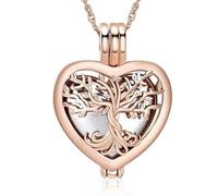 ZEZILE Albero della Vita Urna Collana per Ceneri Cuore Cremazione Gioielli per Le Donne Memorial Medaglione Collana In Acciaio Inox Ceneri Pendente