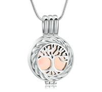 ZEZILE Albero della Vita Urna Collana per Ceneri in acciaio inox Hollow Locket Memorial Ciondolo Cremazione Gioielli Keepsake per Donne Uomini