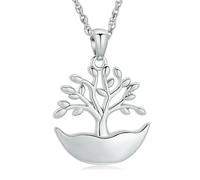 ZEZILE Albero della Vita Urna Collana per Ceneri per Donne Uomini Cremazione Gioielli In Acciaio Inox Ceneri Pendente Ricordo Memoriale per Gioielli