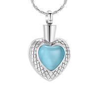 ZEZILE Amore cuore cremazione collana per ceneri - acciaio inox zircone ciondolo urna gioielli keepsake umano animale domestico cenere titolare regalo commemorativo