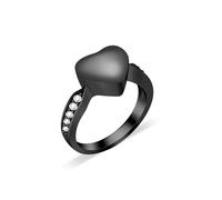 ZEZILE Amore Cuore Urna Anello per Pet Dog/Cat's Ceneri Keepsake Memorial Gioielli Per Sempre nel Mio Cuore Zampa Stampa Cremazione Anelli Da Dito