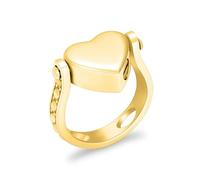 ZEZILE Anelli di cremazione per ceneri - Amore Cuore Urna Memorial Finger Ring Collana Pendente In Acciaio Inox Keepsake Gioielli Regalo per Le Donne