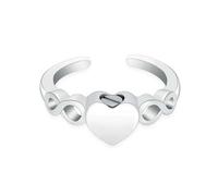ZEZILE Anelli di cremazione per ceneri Anelli di urna del cuore in acciaio inossidabile che aprono anelli da dito Keepsake Memorial Ash Jewelry per le donne