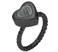 ZEZILE Anelli di cremazione per ceneri in vetro a forma di cuore urne anello da dito in acciaio inossidabile animali domestici umani portaceneri ricordo urna gioielli