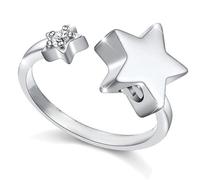 ZEZILE Anello da dito con urna a stella per ceneri per le donne Anello da dito aperto per le ceneri commemorative in acciaio inossidabile Keepsake per le donne