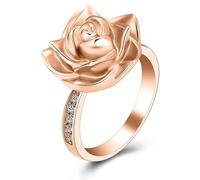 ZEZILE Anello dell'urna del fiore della rosa per le ceneri dell'uomo/animale domestico I gioielli commemorativi del ricordo possono essere incisi Anelli da dito della cremazione