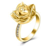 ZEZILE Anello dell'urna del fiore della rosa per le ceneri dell'uomo/animale domestico I gioielli commemorativi del ricordo possono essere incisi Anelli da dito della cremazione