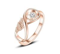 ZEZILE Anello di cremazione ad ala per ceneri Memorial Urn Jewelry Human Pet Ash Holder Acciaio inossidabile intarsiato cristallo Funeral Keepsake