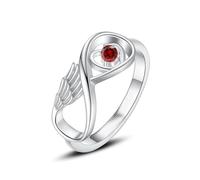 ZEZILE Anello di cremazione ad ala per ceneri Memorial Urn Jewelry Human Pet Ash Holder Acciaio inossidabile intarsiato cristallo Funeral Keepsake