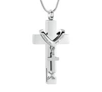 ZEZILE Birthstones Urna Collane per Ceneri Sempre nel Mio Cuore Croce Cremazione Ciondolo Urne Umane Medaglione Commemorativo Gioielli Ricordo
